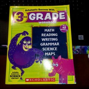 3RD GRADE SCHOLASTIC WORKBOOK -- NEW -- ALL SUBJECTS--#22